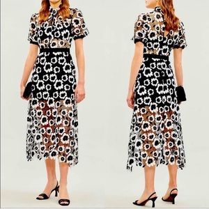 Self portrait black and white embroidered dress